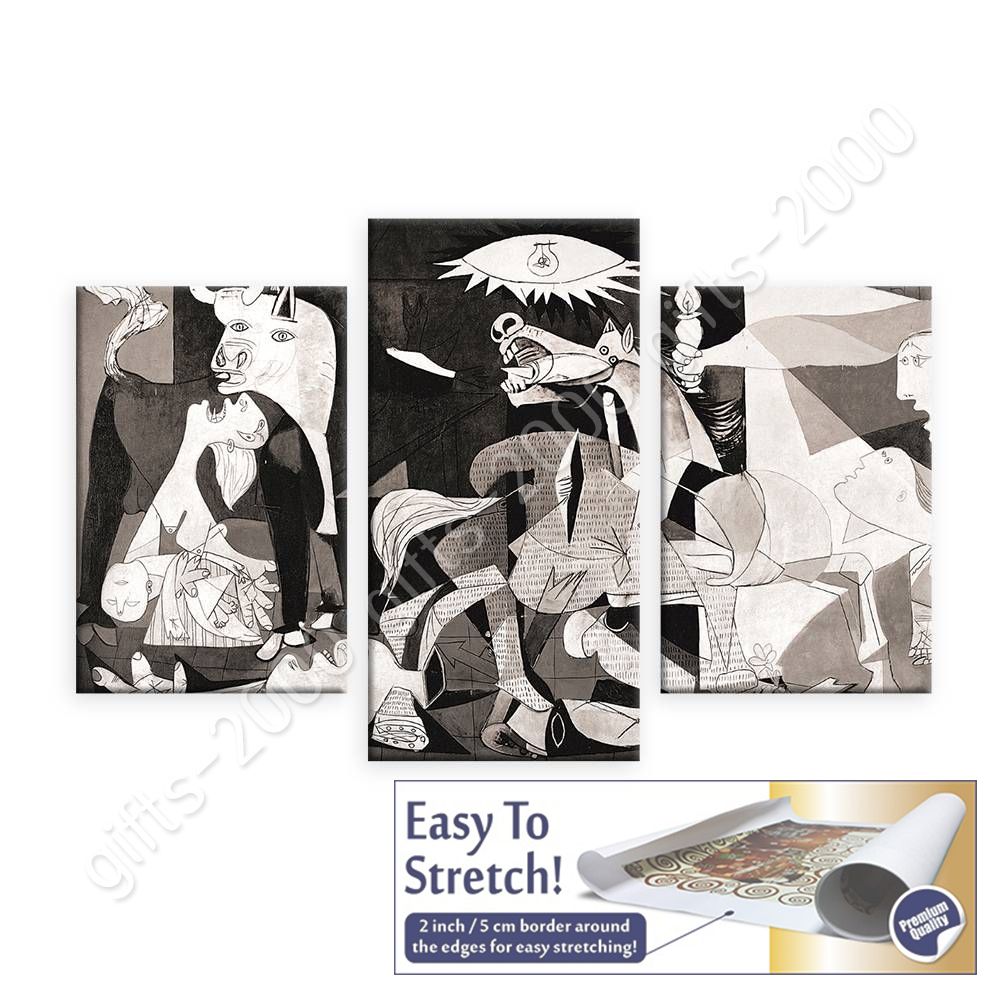 Rolled Guernica by Pablo PicassoCanvas 3 Panels Wall art picture HD
