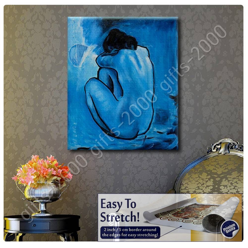 Wall art artwork painting HD Rolled Blue Nude by Pablo PicassoCanvas