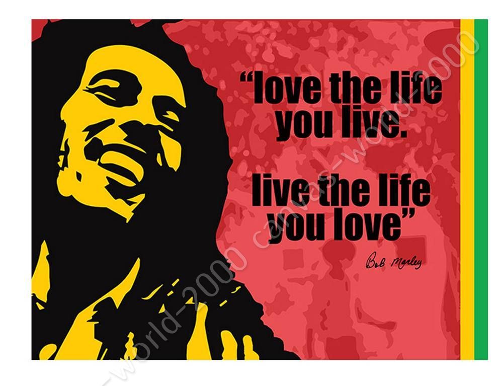 Bob Marley Quotes Love The Life 1 By Alonline Dsn Canvas