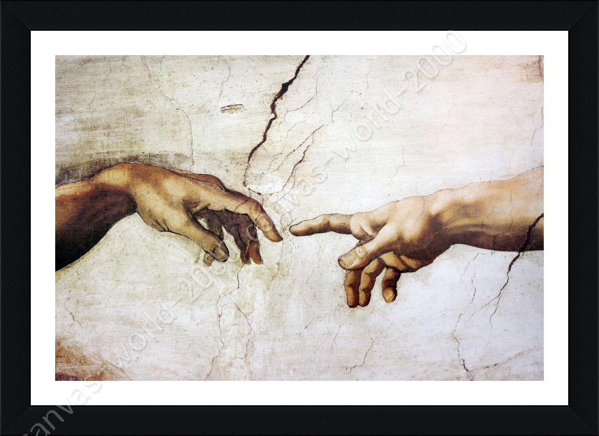 The Creation Of Man by Michelangelo Framed canvas Wall