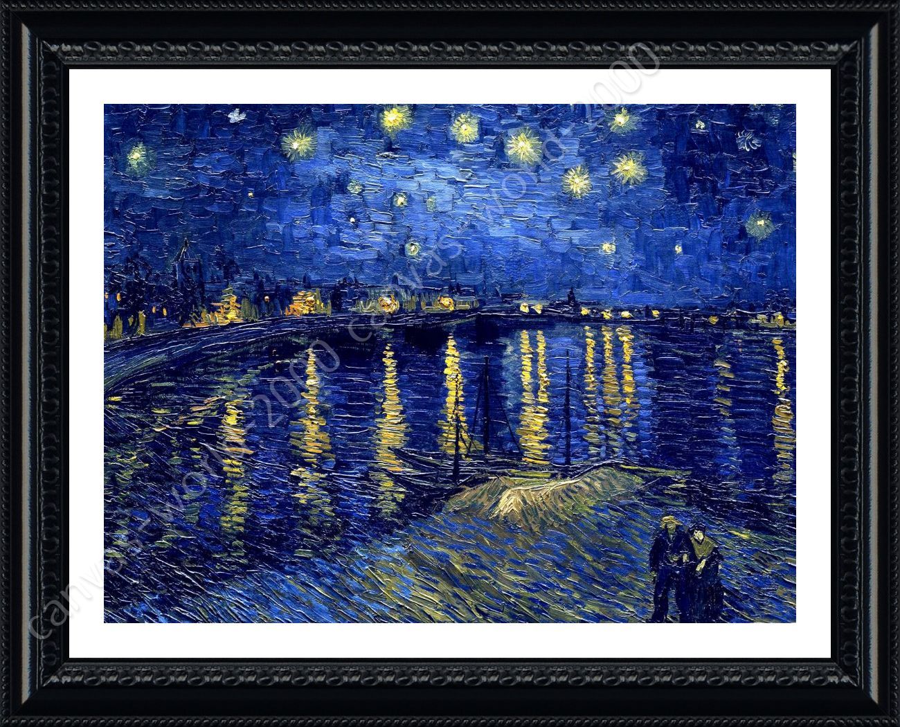 Starry Night Over The Rhone by Vincent Van Gogh | Framed canvas | Wall art HD Ograniczona SPRZEDAŻ, tanio