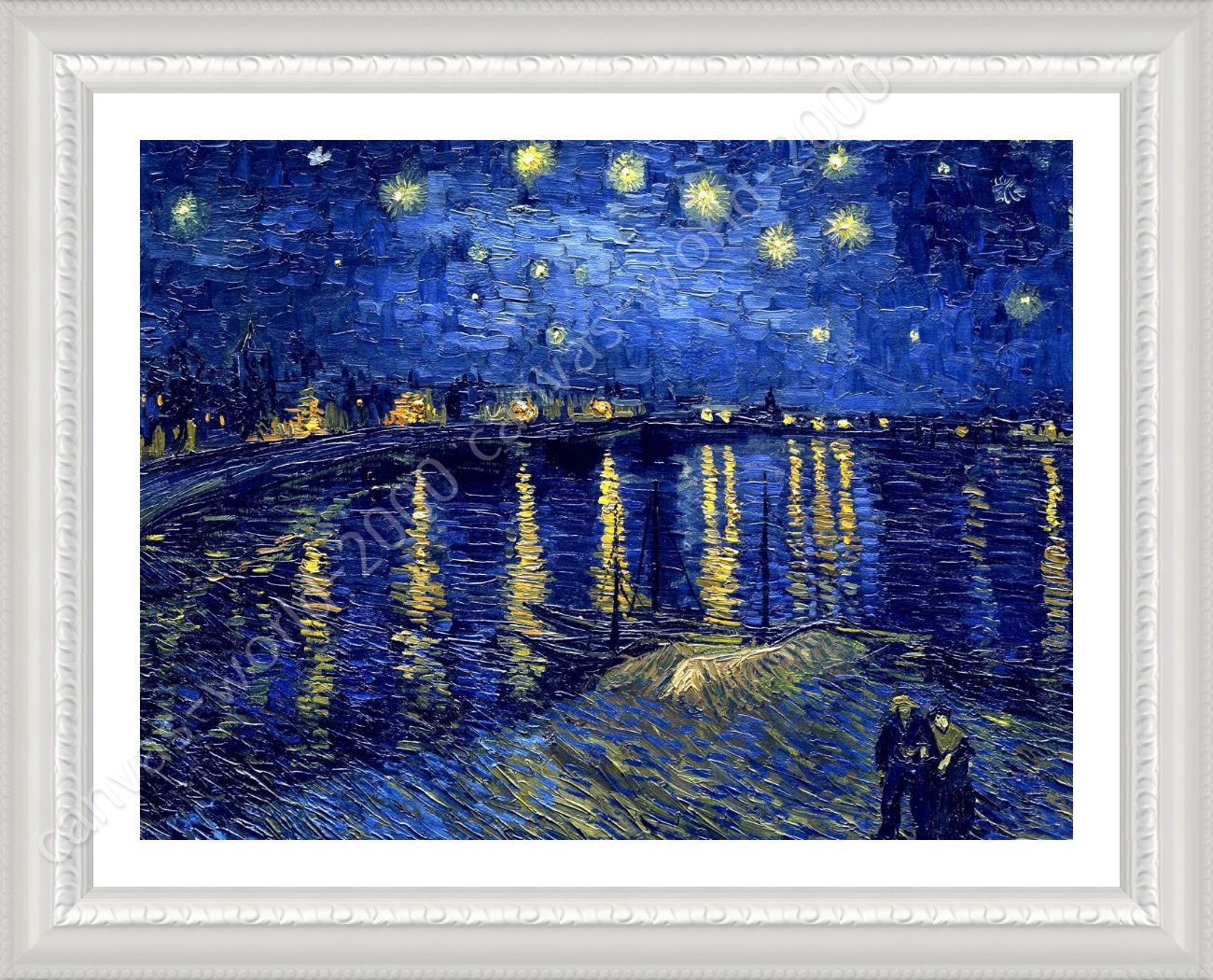 Starry Night Over The Rhone by Vincent Van Gogh | Framed canvas | Wall art HD Ograniczona SPRZEDAŻ, tanio