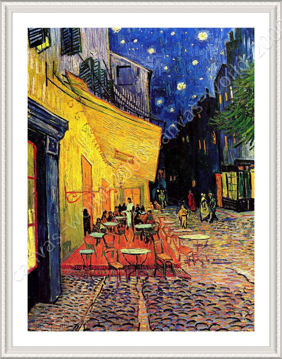 Cafe Terrace by Vincent Van Gogh | Framed canvas | Wall art HD poster ...