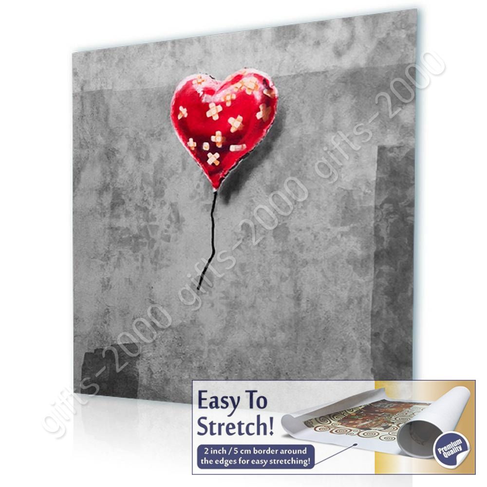 Wall art giclee HD Balloon Heart Plaster by BanksyCanvas Rolled 