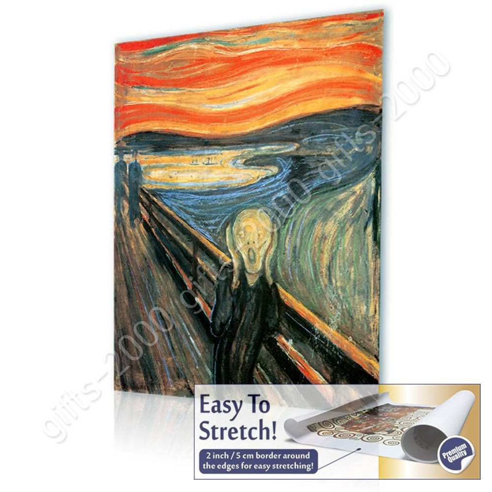 Edvard Munch THE SCREAM L'URLO 2 Stampa su Tela Fine Art Poster Stampa su Tavola 