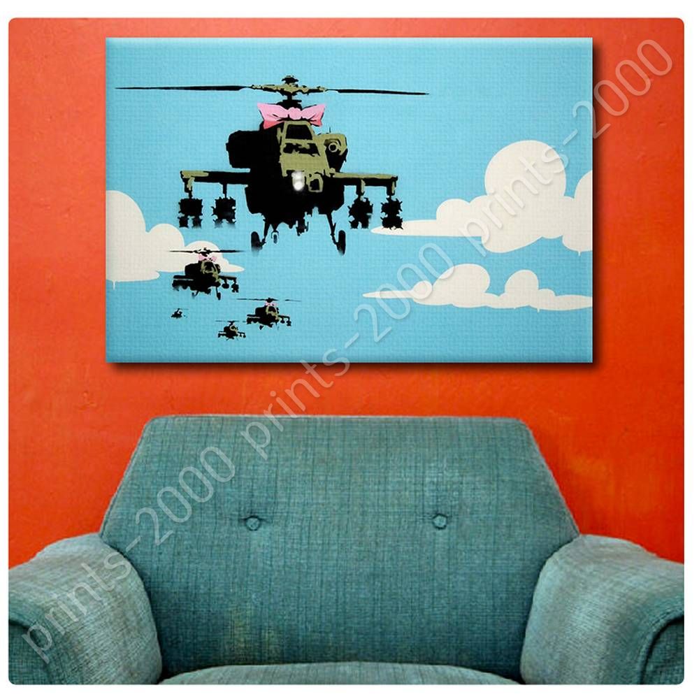 HELICOPTER APACHE BY Banksy | Poster or Wall Sticker Decal | Wall art