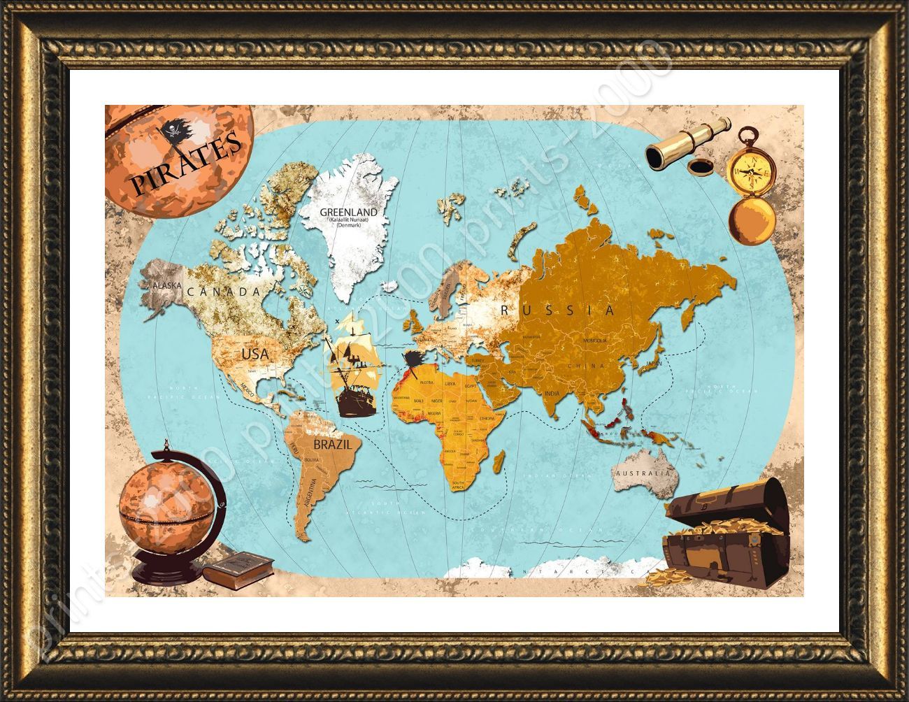 Pirates Old Vintage Maps By World Map