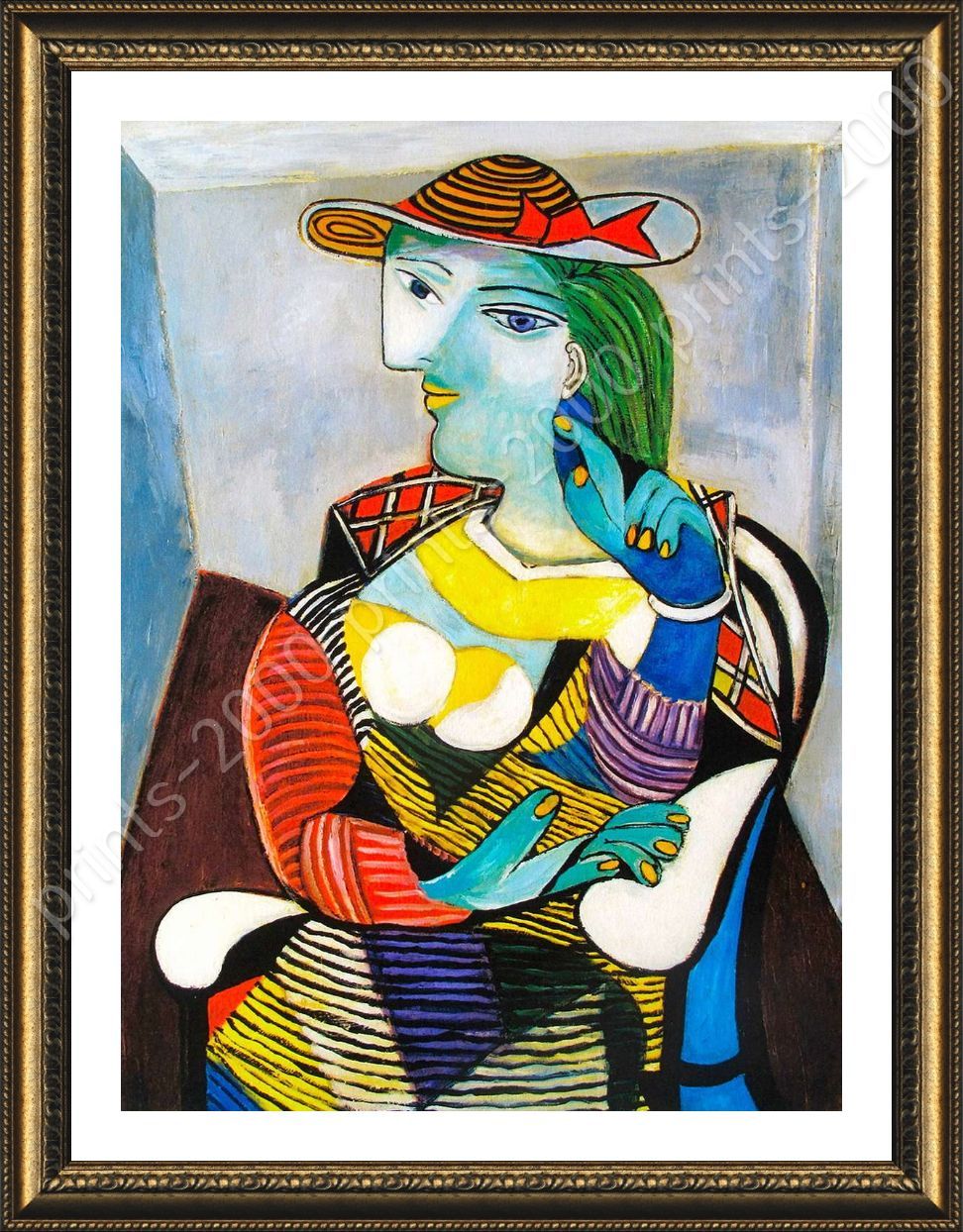 Marie Therese Walter By Pablo Picasso Framed Canvas Wall Art Oil Painting Ebay